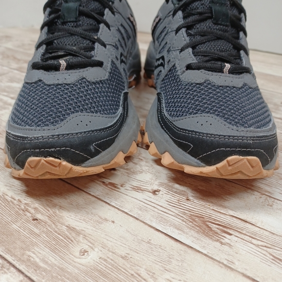 Saucony Excursion Trail Running Shoes Grey Black Peach Run Anywhere Grid Size 8 - Picture 2 of 16